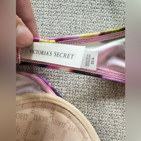 Victoria’s Secret Push Up Halter Bikini Set Tie Dye Multi Color Size S / 32A - Picture 5 of 8